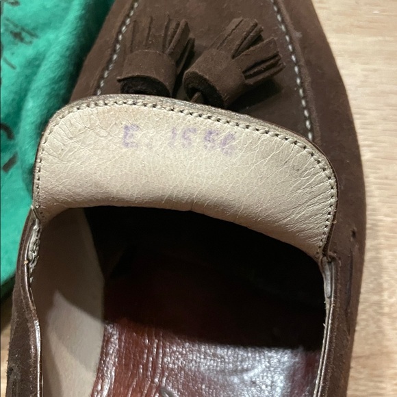 John Lobb Dark Brown Suede Tassel Loafers